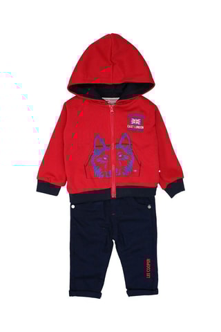 Sweat com capuz e calças Vermelho 
