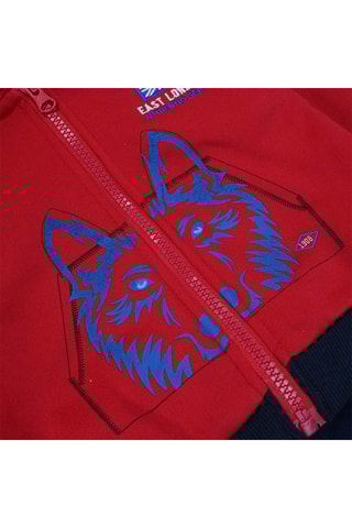 Sweat com capuz e calças Vermelho 