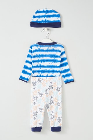 Conjunto 3 peças Azul e branco 