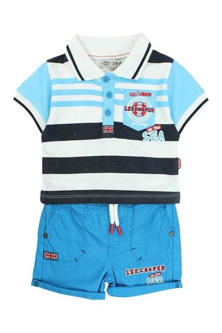 T-shirt e calções - Azul e branco 