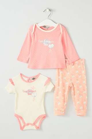 Conjunto 3 peças Rosa e amarelo 