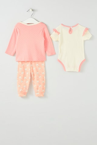 Conjunto 3 peças Rosa e amarelo 