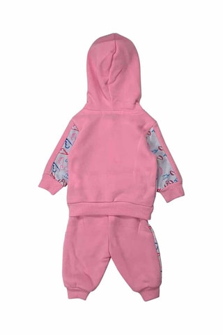 Sweat de capuz e calças de treino 
Rosa e cinzento 