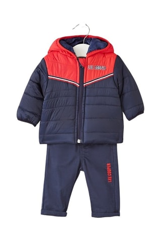 Conjunto de 3 peças - Azul-marinho e vermelho 