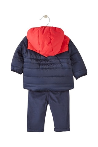 Conjunto de 3 peças - Azul-marinho e vermelho 