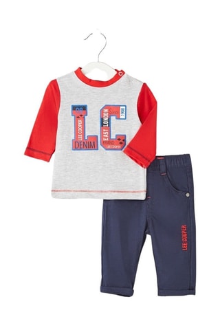 Conjunto de 3 peças - Azul-marinho e vermelho 