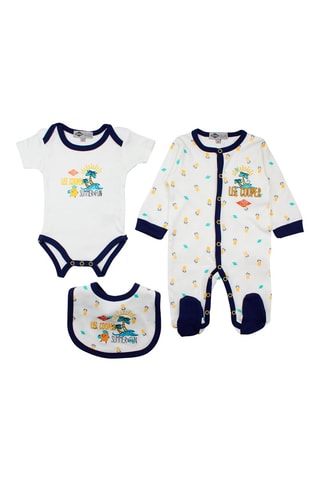 Conjunto 3 peças Branco e amarelo 