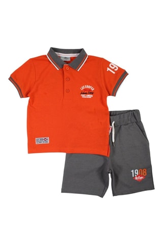 Polo e calções - Laranja e cinzento - Lee Cooper