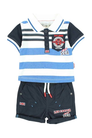 T-shirt e calções - Azul e branco 