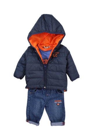 Conjunto de 3 peças para bebé Lee Cooper - Azul e laranja