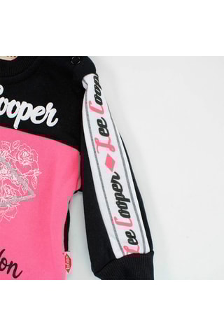 Sweat e calças de treino 
Preto e rosa 