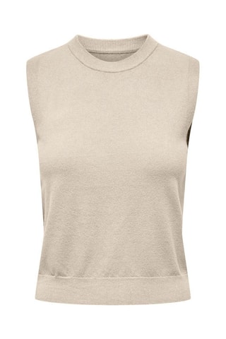 Pull regular sans manches - Beige