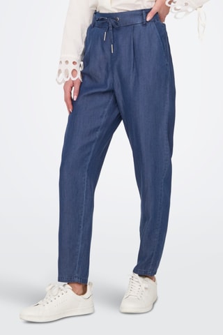Pantalon en jean taille haute - Bleu marine