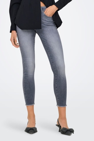 Jean en coton biologique taille haute - Gris