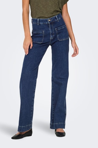 Jean wide legs en coton biologique - Bleu