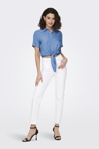 Jean taille haute - Blanc