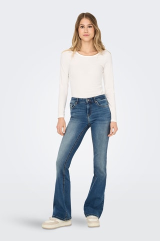 Jean flare en coton biologique - Bleu