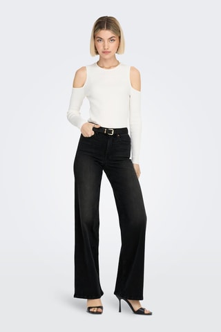 Jean wide legs en coton biologique - Noir