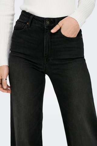 Jean wide legs en coton biologique - Noir