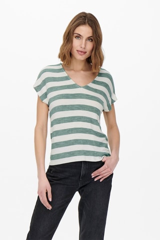 Top - Vert et blanc