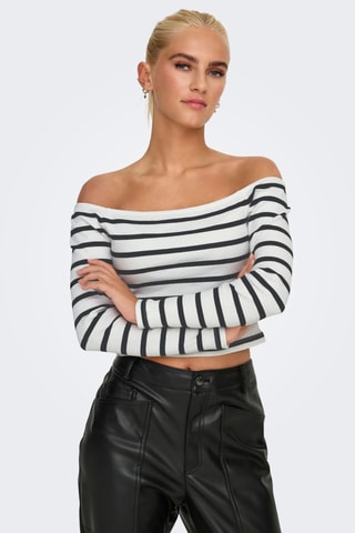 Crop top en coton biologique - Blanc et noir
