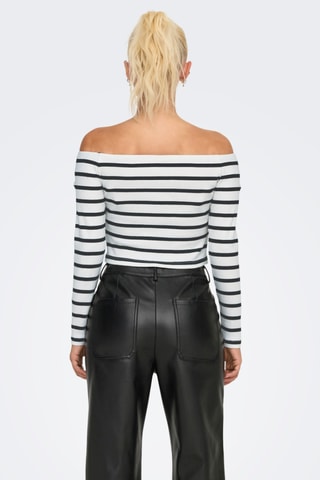 Crop top en coton biologique - Blanc et noir