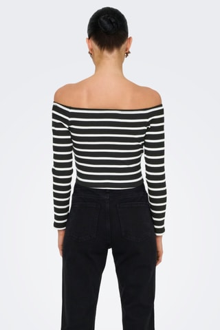 Crop top en coton biologique - Noir et blanc