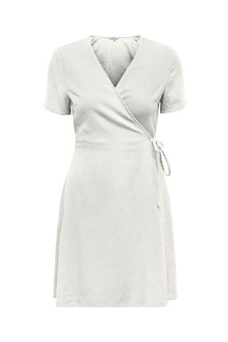 Robe portefeuille en lin - Gris clair