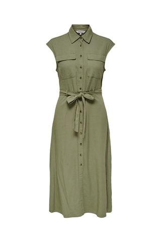 Robe chemise en lin - Kaki
