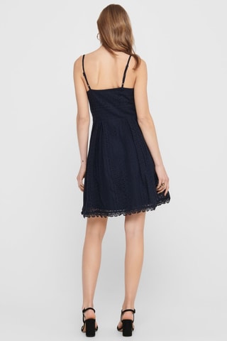 Robe patineuse en guipure - Bleu nuit