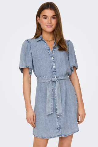 Robe chemise en denim - Bleu clair