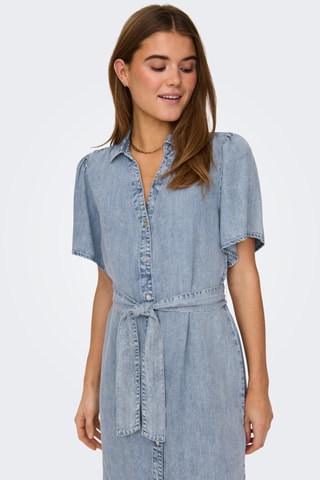 Robe chemise en denim - Bleu clair