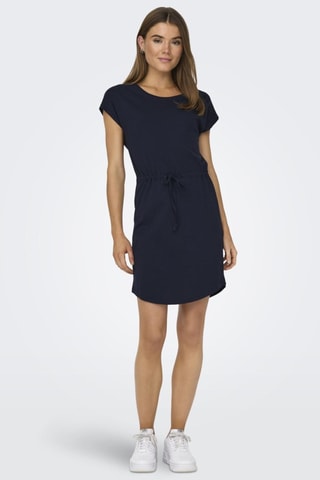 Robe droite en coton biologique - Bleu nuit