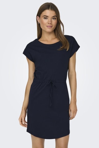 Robe droite en coton biologique - Bleu nuit