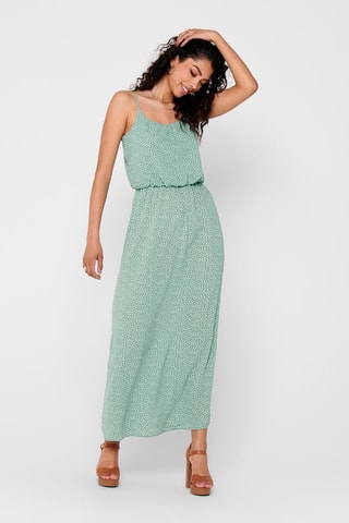 Robe longue - Vert clair et écru
