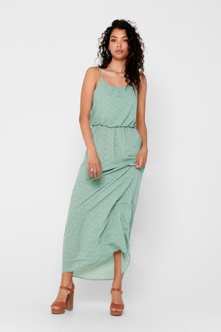 Robe longue - Vert clair et écru