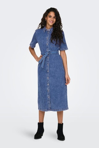 Robe chemise en jean - Bleu