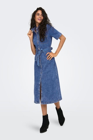 Robe chemise en jean - Bleu
