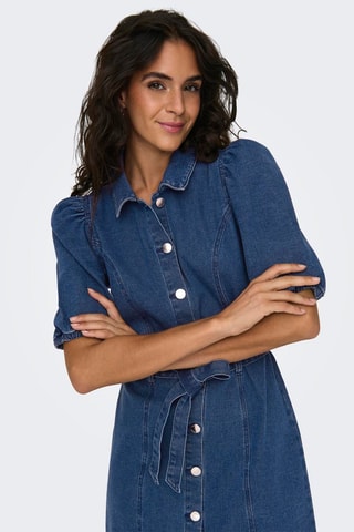 Robe chemise en jean - Bleu