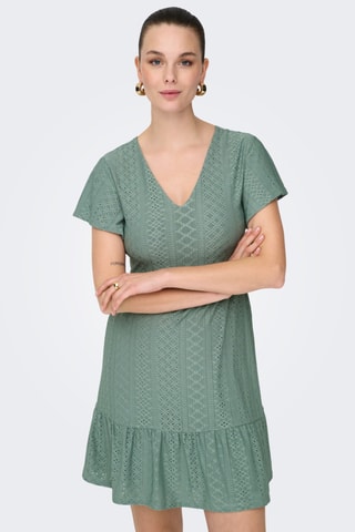 Robe patineuse en broderie anglaise - Kaki