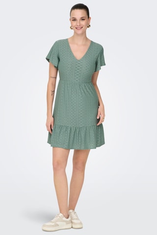 Robe patineuse en broderie anglaise - Kaki