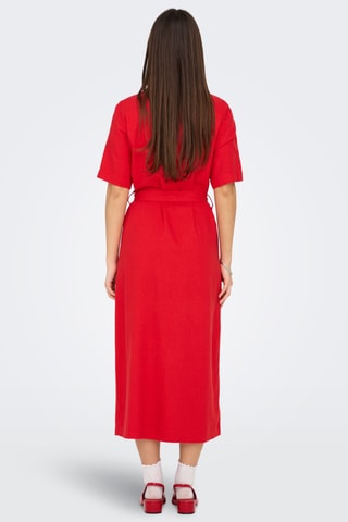 Robe chemise en lin - Rouge