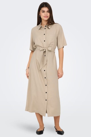 Robe chemise en lin - Beige
