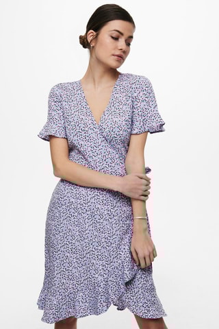 Robe portefeuille - Mauve et vert d’eau