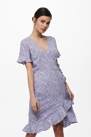 Robe portefeuille - Mauve et vert d’eau