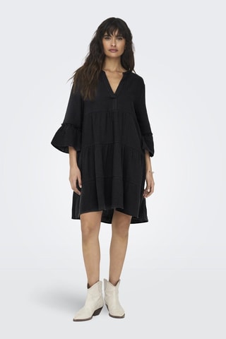 Robe droite en coton biologique - Noir