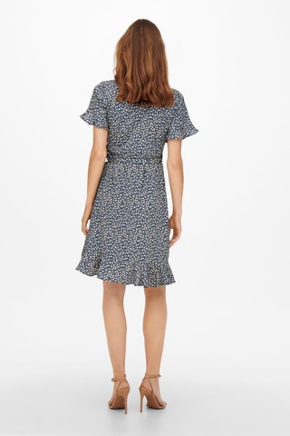 Robe portefeuille - Bleu marine et écru