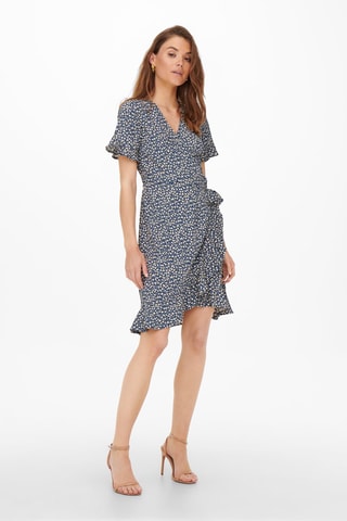 Robe portefeuille - Bleu marine et écru