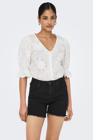 Chemisier en broderie anglaise - Blanc