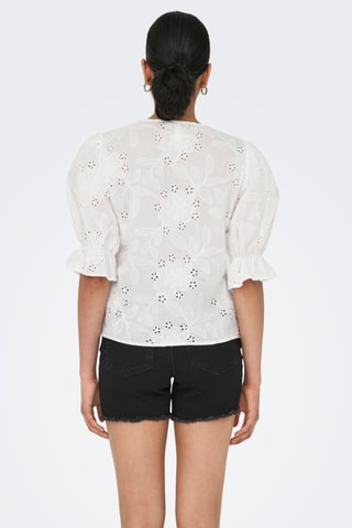 Chemisier en broderie anglaise - Blanc
